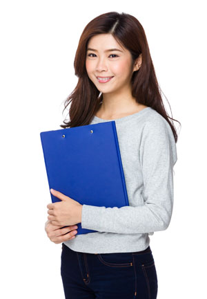 Asian lady with file pad